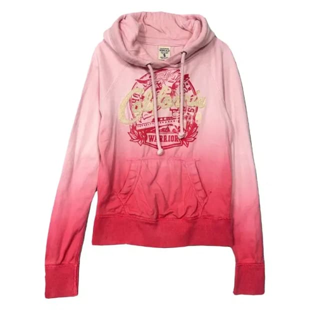 후아유 Y2K 자수 라이트 핑크 후드티 S