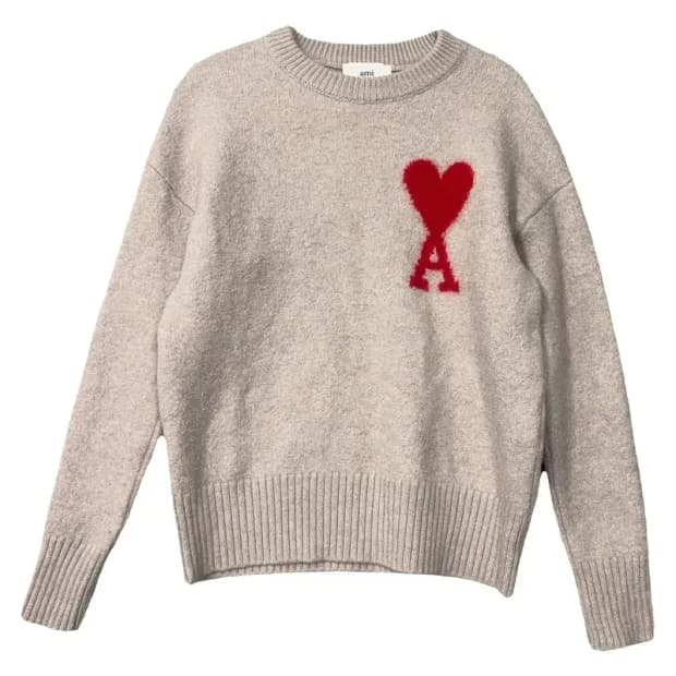 아미 베이지 빅하트 니트 S