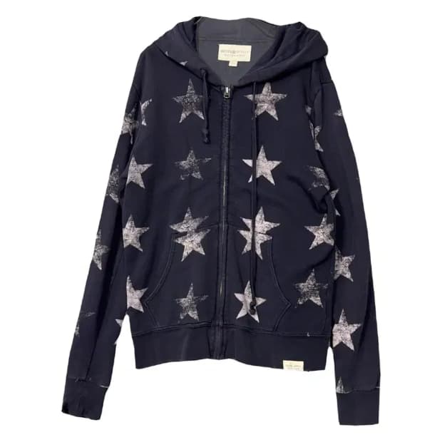 폴로 데님 앤 서플라이 멀티 스타 프린팅 빈티지 후드집업 M