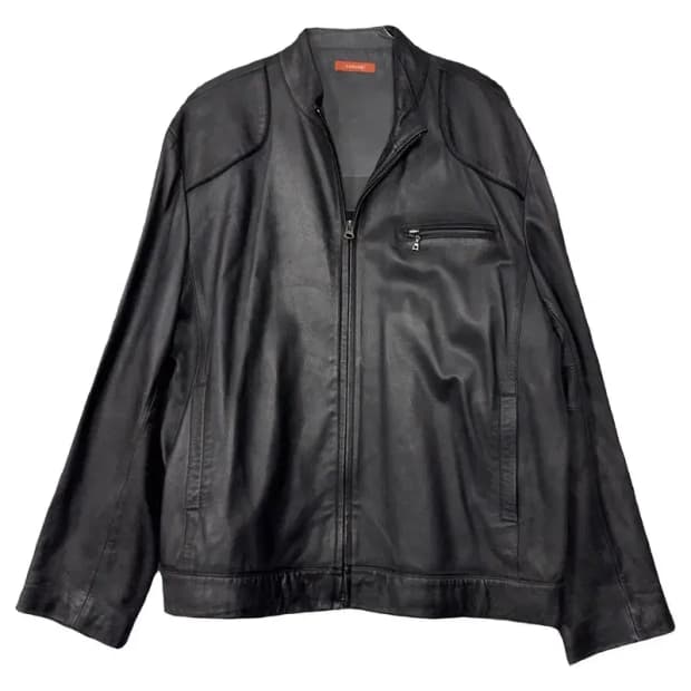 CARUSO 클래식 램스킨 블랙 양가죽 자켓 XL