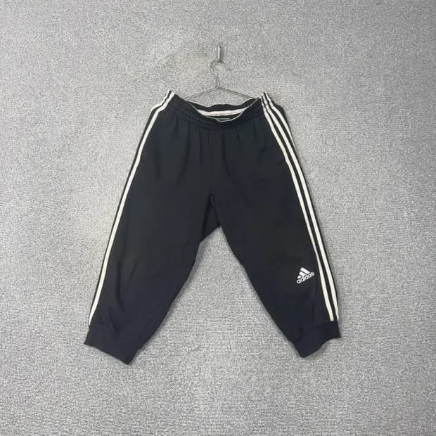 아디다스 로고 삼선 기능성 5부 조거팬츠 M