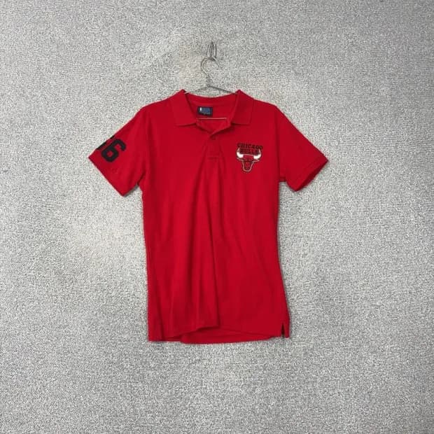 NBA 시카고불스 로고 레드 반팔 카라티 M
