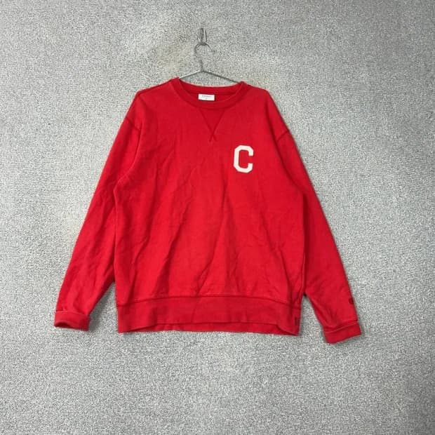 커버낫 로고 레드 오버핏 맨투맨 XL