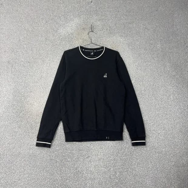 캉골 캐주얼 블랙 링거 맨투맨 M