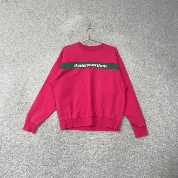 디스이즈네버댓 프린팅 핑크 맨투맨 S