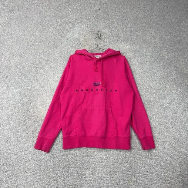 앤더슨벨 로고 핫핑크 오버핏 후드티 M