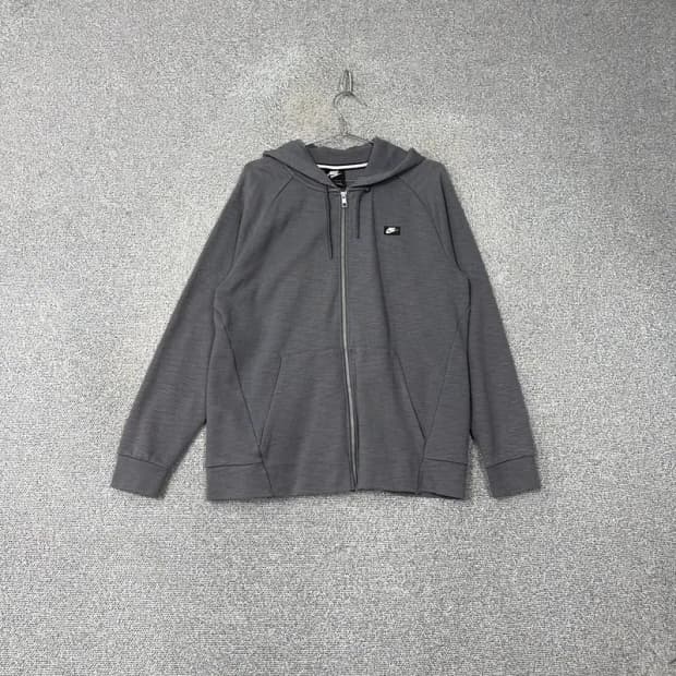 나이키 박스 로고 그레이 오버핏 후드집업 L