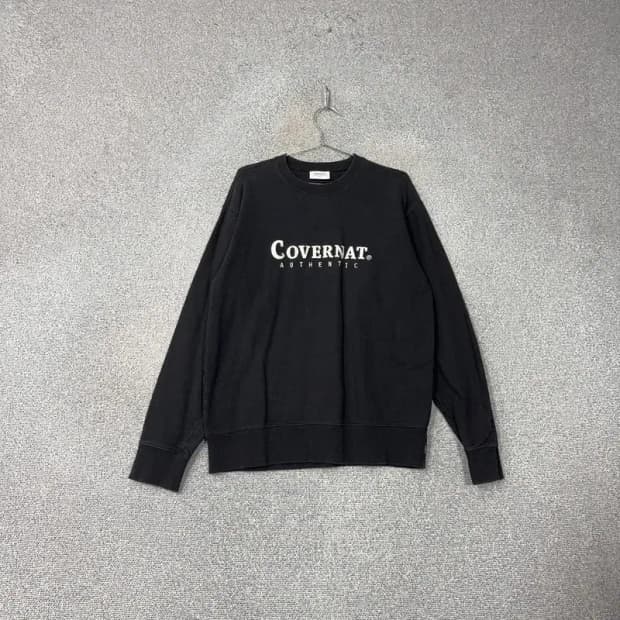 커버낫 스펠 로고 블랙 맨투맨 L