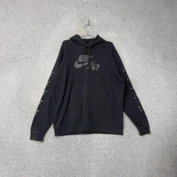 나이키 에어 프린팅 로고 블랙 후드티 XL