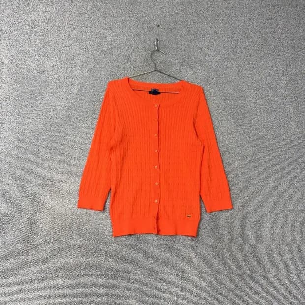 타미힐피거 피마코튼 오렌지 가디건 M