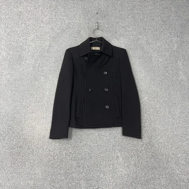 한섬 시스템 블랙 울 숏 코트 82-94-160