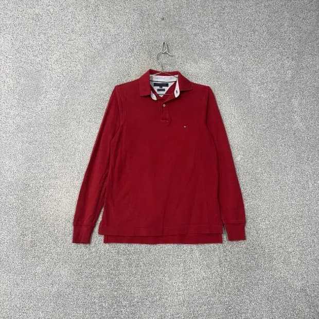 타미힐피거 레드 로고 캐주얼 남성 카라티 S