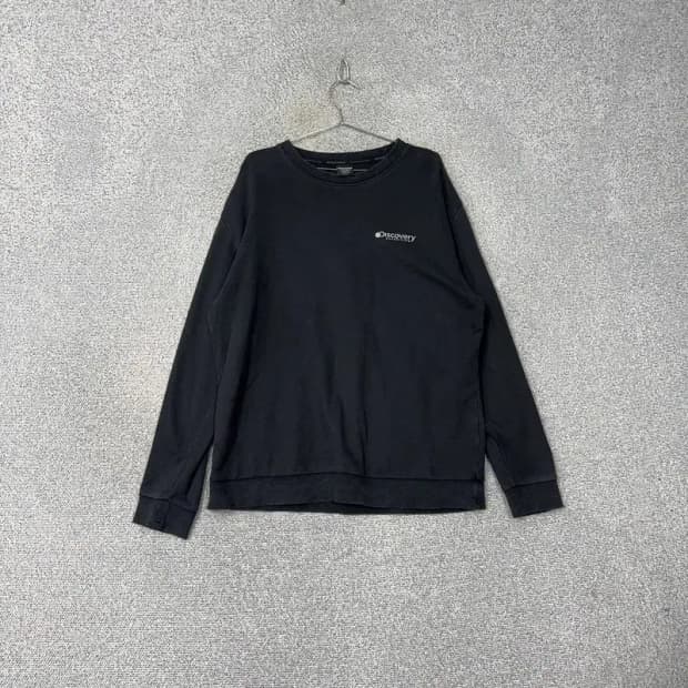 디스커버리 블랙 스펠 로고 오버핏 롱 슬리브 긴팔티 110