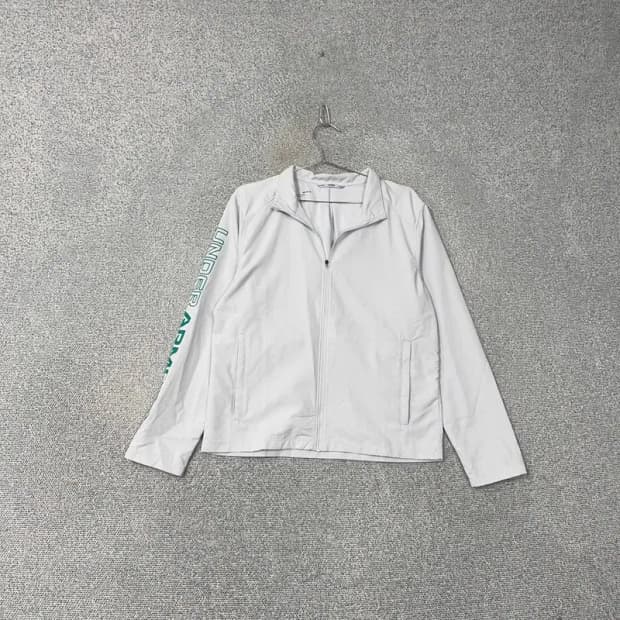 언더아머 사이드 로고 라이트 그레이 기능성 바람막이 집업 M