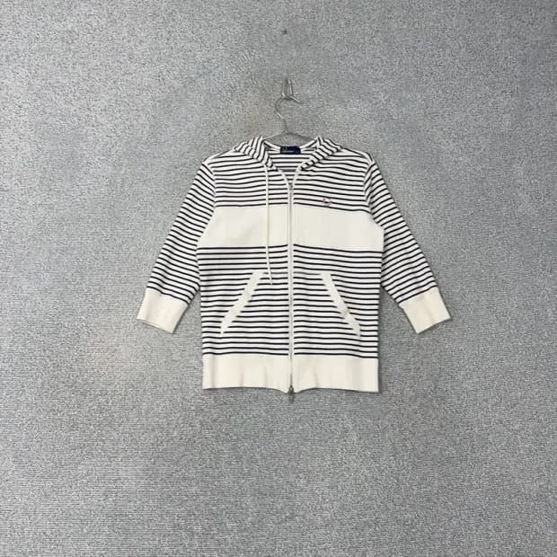 프레드페리 스트라이프 여성 캐주얼 7부 후드집업 S