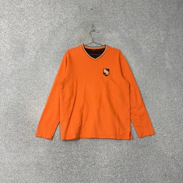 빈폴 오렌지 자수 로고 롱슬리브 긴팔티 100