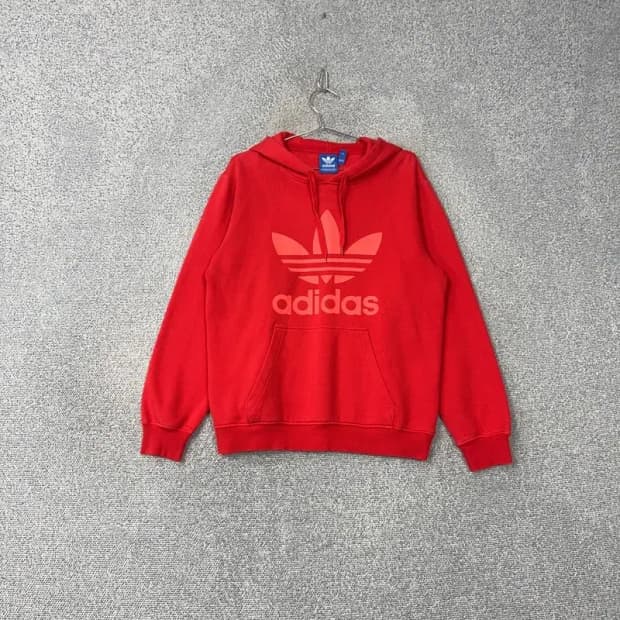 아디다스 프린팅 레드 빈티지 남성 후드티 100