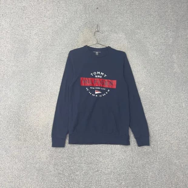 타미힐피거 빈티지 프린팅 네이비 맨투맨 S