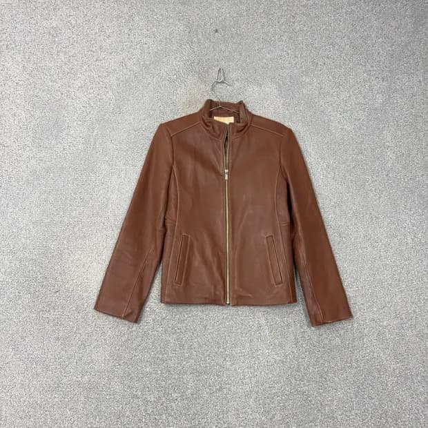 마이클코어스 리얼레드 브라운 가죽 자켓 M