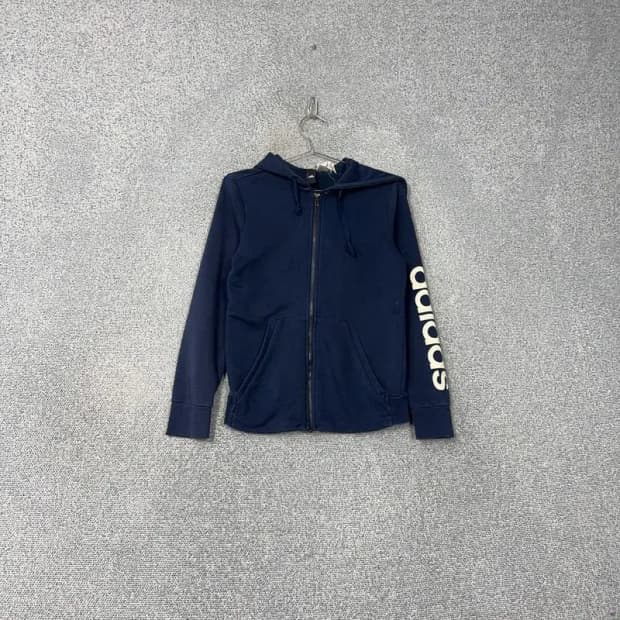 아디다스 사이드 프린팅 로고 네이비 후드집업 95