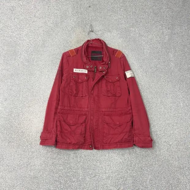 버커루 빈티지 백로고 레드 필드 자켓 L