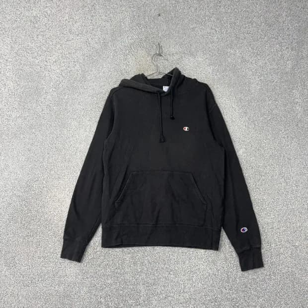챔피온 로고 블랙 후드티 XL