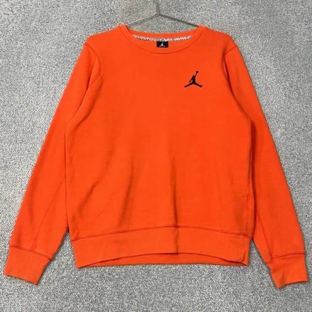 조던 오렌지 로고 점프맨 오버핏 맨투맨 M