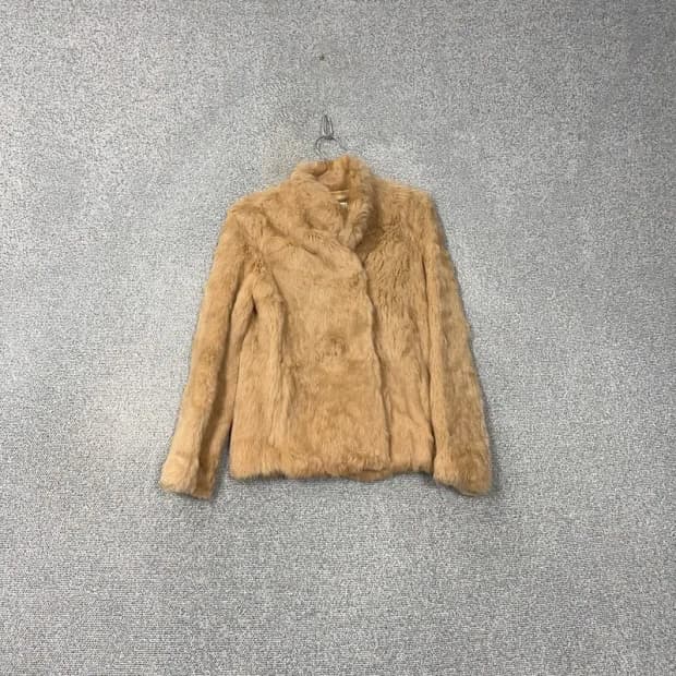 타임 여성 한섬 베이지 토끼털 래빗 퍼 자켓 F