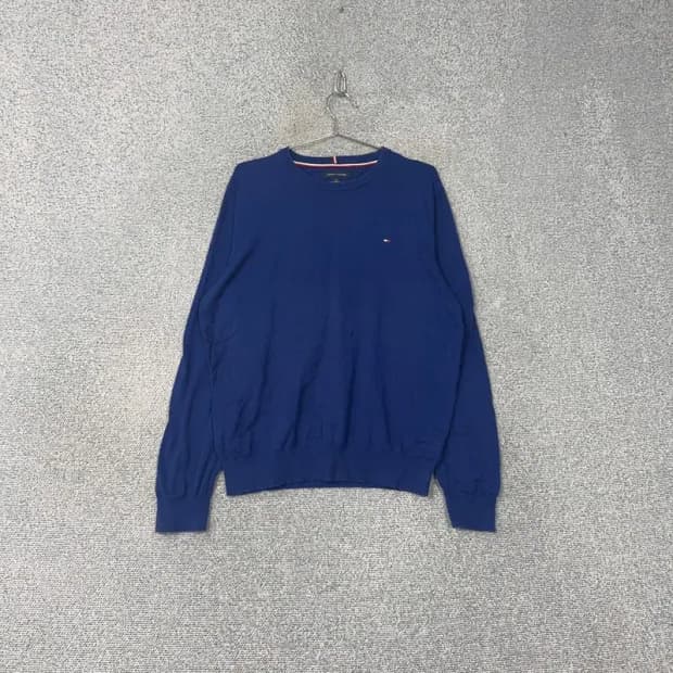 타미힐피거 로고 네이비 니트 L