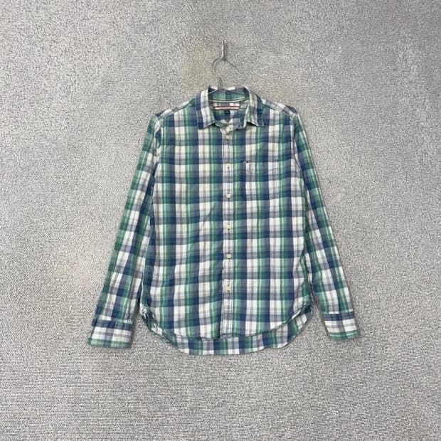 타미힐피거 체크 그린 셔츠 S