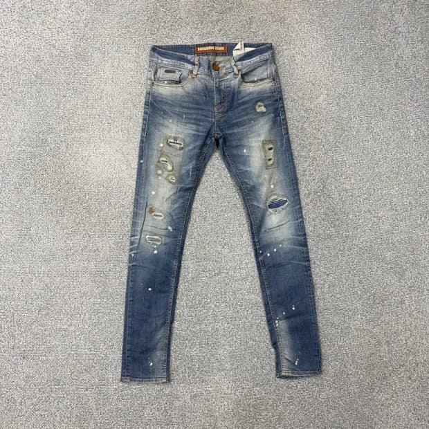 버커루 빈티지 페인팅 워싱 스키니진 청바지 28