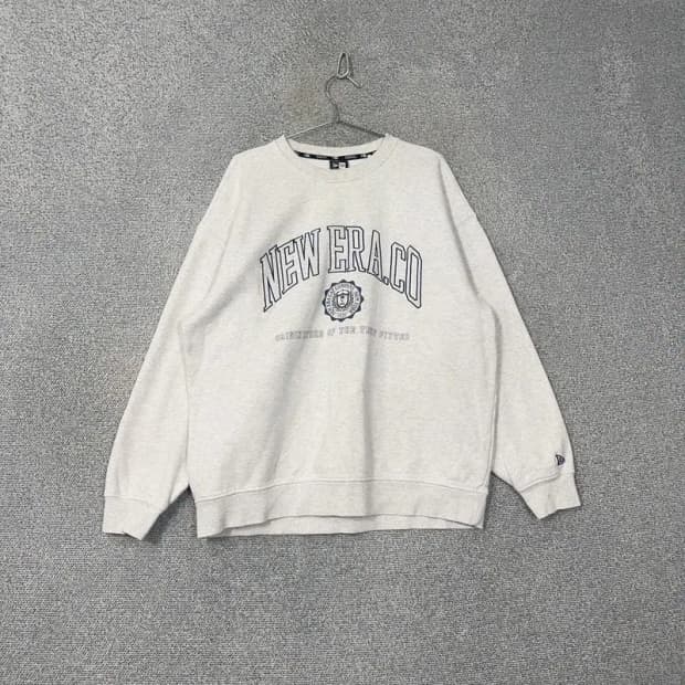 뉴에라 프린팅 라이트 그레이 맨투맨 XL