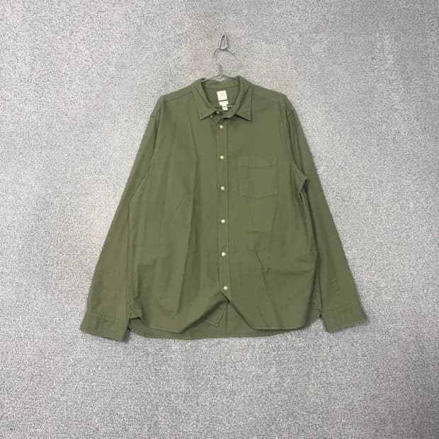 H&M 남성 캐주얼 카키 포켓 셔츠 XL