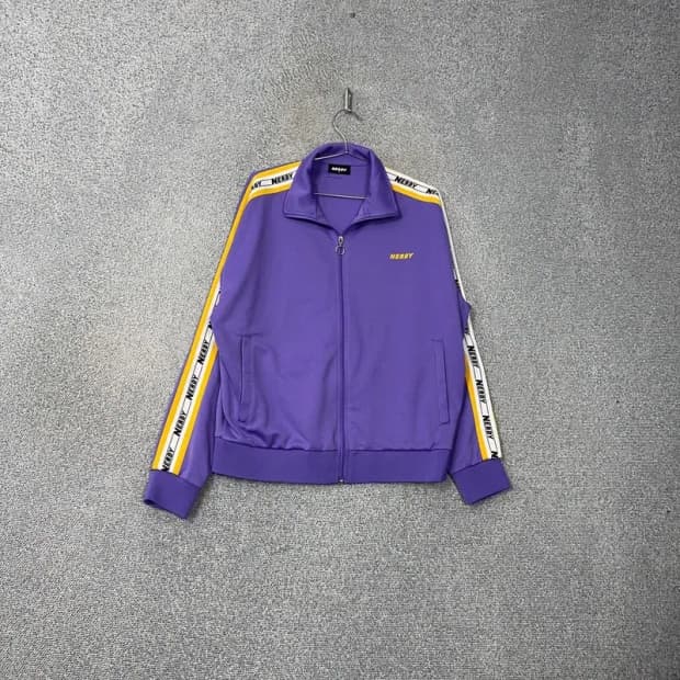 널디 사이드 로고 퍼플 트랙탑 져지 M