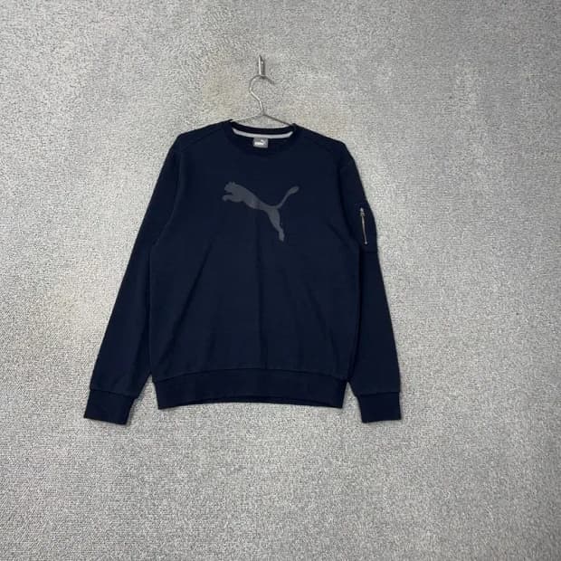 푸마 빅로고 프린팅 네이비 맨투맨 L