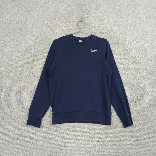 리복 네이비 로고 캐주얼 맨투맨 L