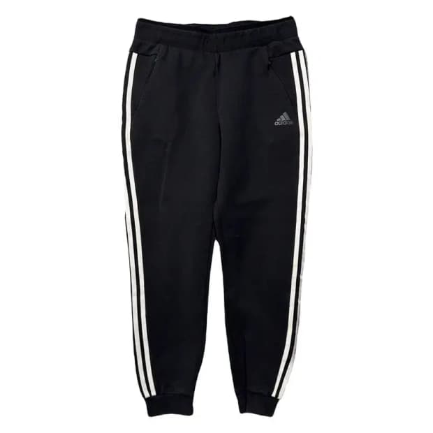 아디다스 블랙 로고 삼선 조거팬츠 M