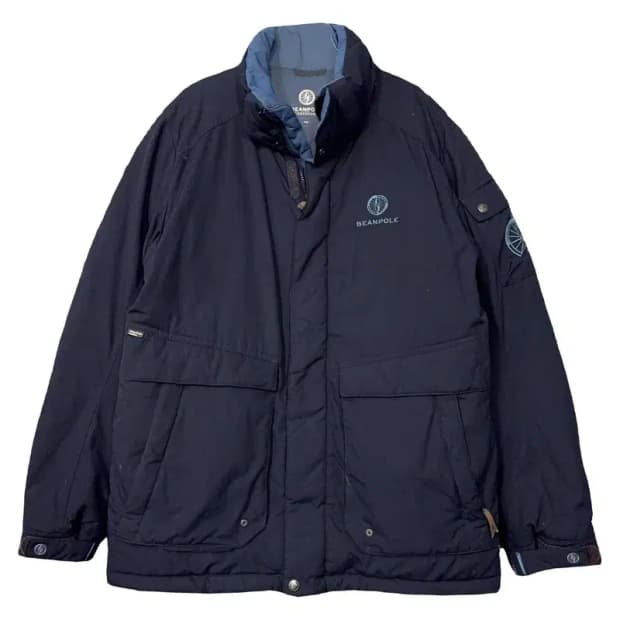 빈폴 네이비 로고 다운 패딩 점퍼 100