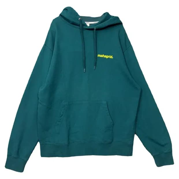 마하그리드 청록 로고 오버핏 후드티 L