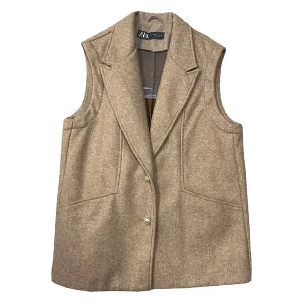 자라 베이지 블레이저 베스트 가디건 M-L