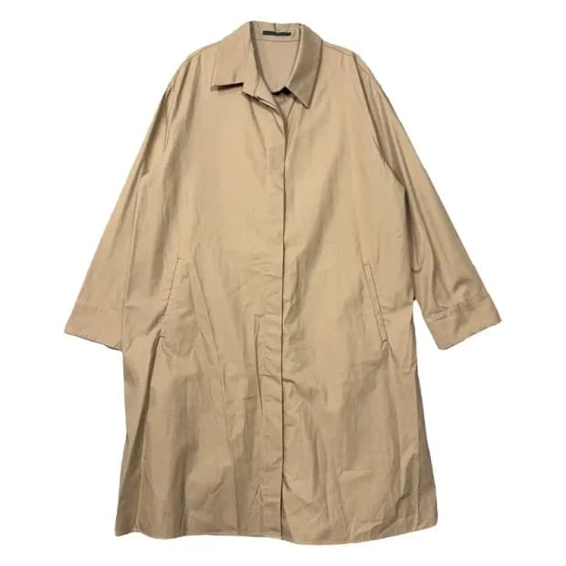 유니클로 베이지 코튼 오버핏 코트 M