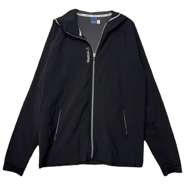 리복 블랙 기능성 후드 집업 100