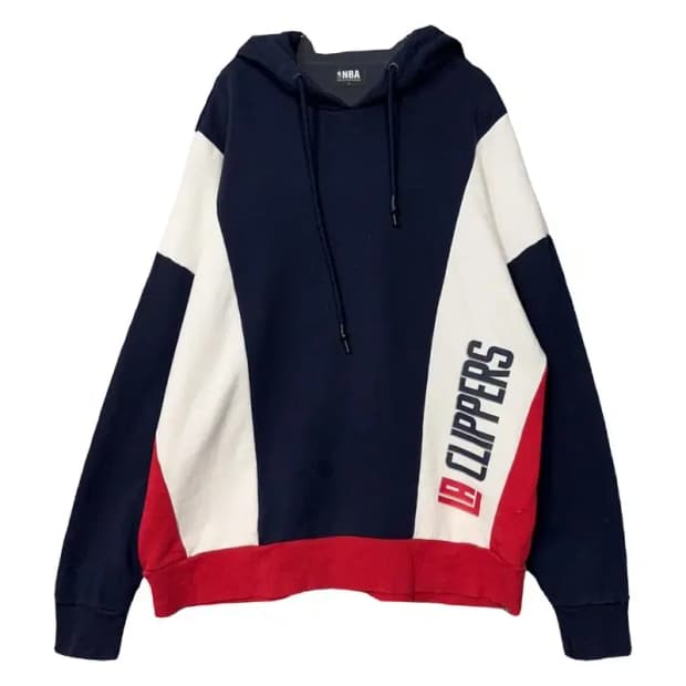 엔비에이 네이비 멀티 로고 후드티 L