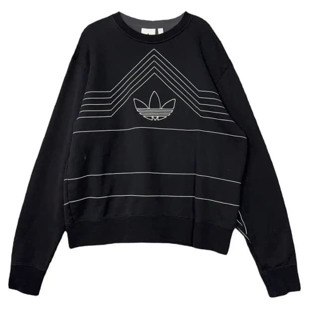 아디다스 스트라이프 블랙 맨투맨 XL