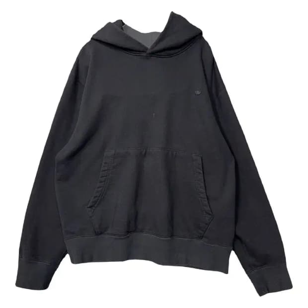 아디다스 올블랙 로고 후드티 L