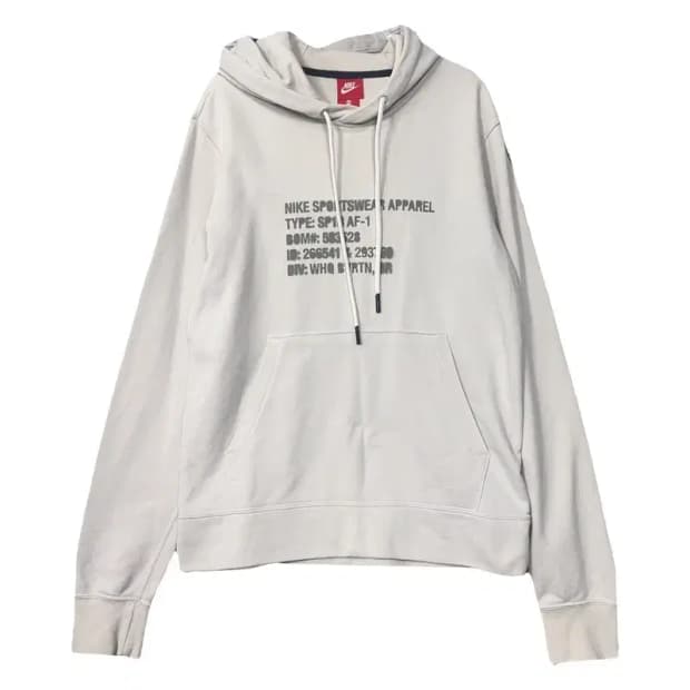 나이키 프린팅 크림 후드티 M