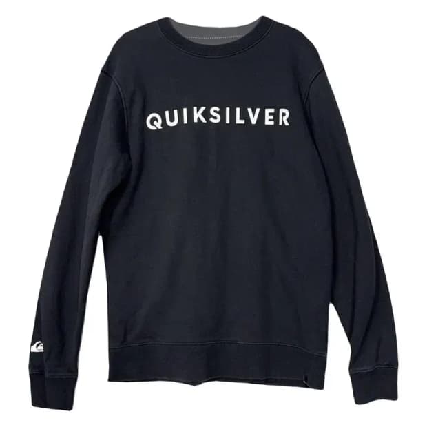 퀵실버 프린팅 블랙 맨투맨 L/G/G