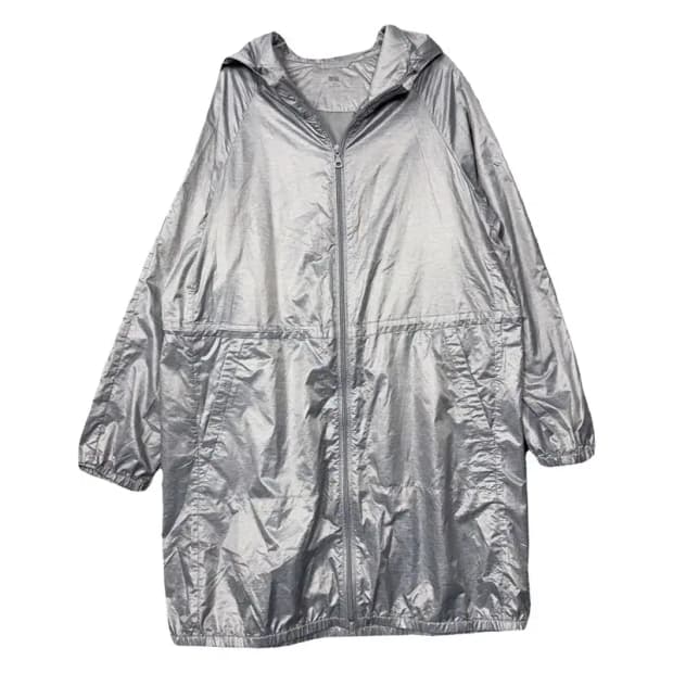 유니클로 실버 유광 바람막이 레인코트 XL