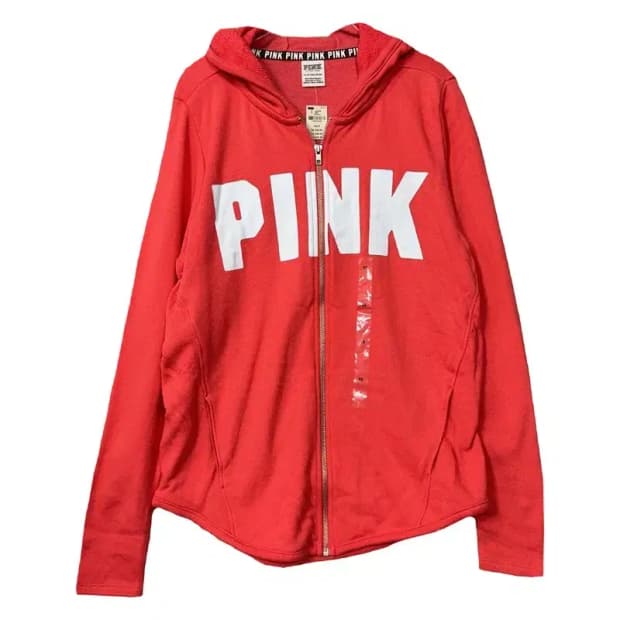 [새상품]빅토리아 시크릿 핑크 프린팅 레드 후드집업 XS | TP