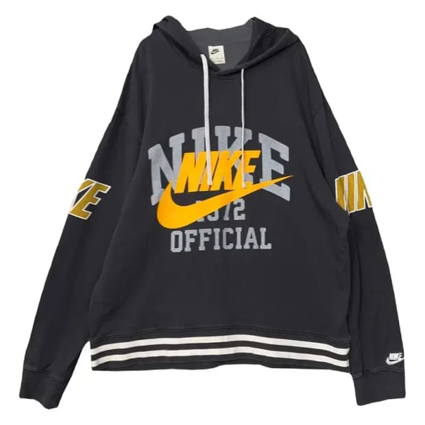 나이키 빈티지 프린팅 블랙 후드티 XXL